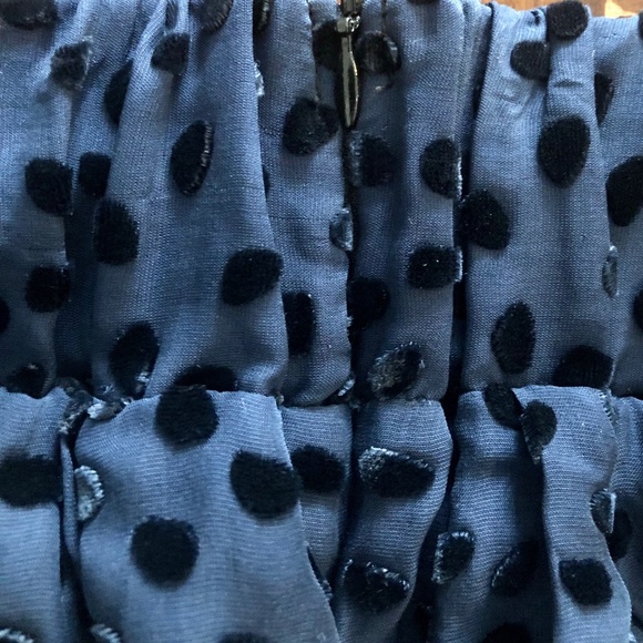 Club Monaco Navy Dotted Silk-Blend 'Topsy' Skirt - Picture 5 of 5